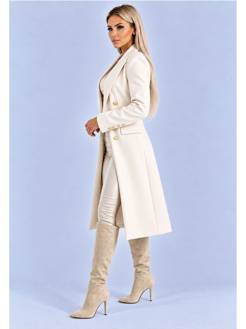 Abrigo con doble botonadura kebello Beige - Kiabi