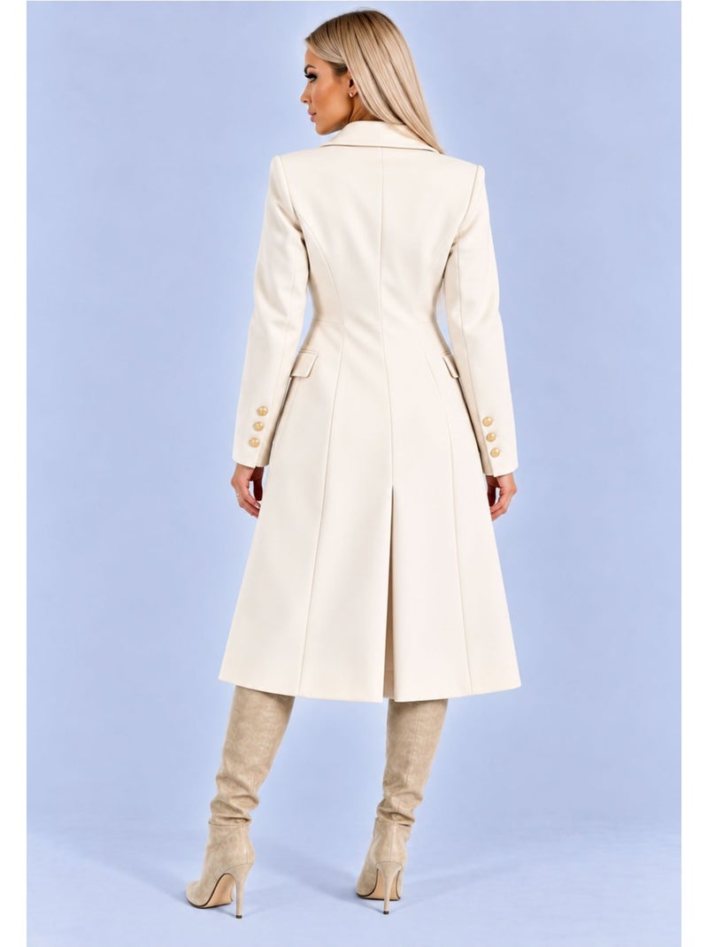 Abrigo con doble botonadura kebello Beige - Kiabi