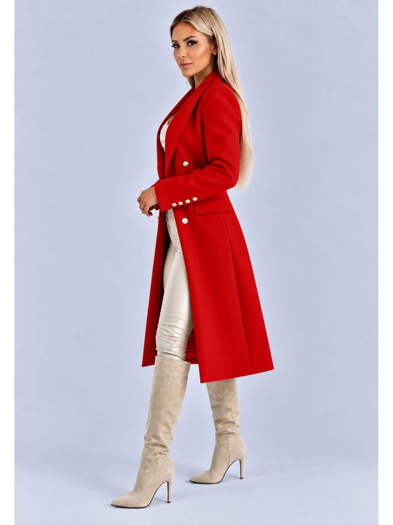 Abrigo con doble botonadura kebello Rojo - Kiabi