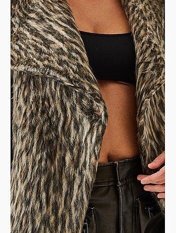 Abrigo con estampado de leopardo cepillado lucci