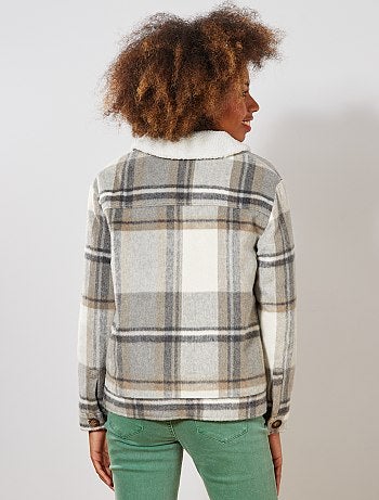 Abrigo corto a cuadros - Kiabi