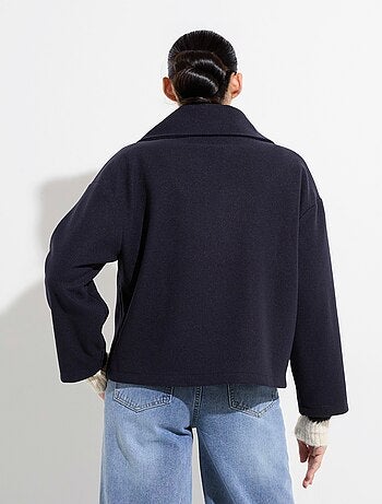 Abrigo corto de lana lisa estilo paño - Afibel