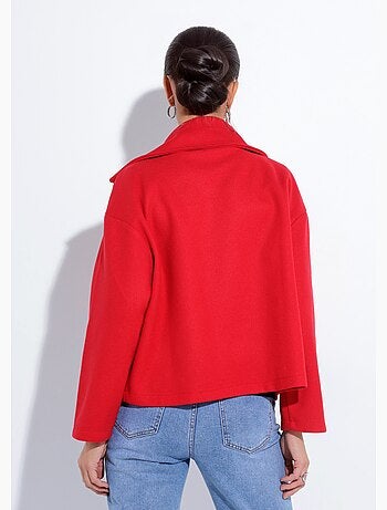 Abrigo corto de lana lisa estilo paño - Afibel