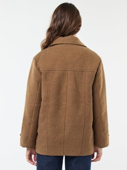 Abrigo corto estilo lanoso - Kiabi