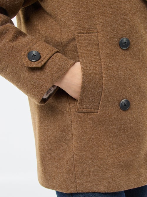 Abrigo corto estilo lanoso - Kiabi