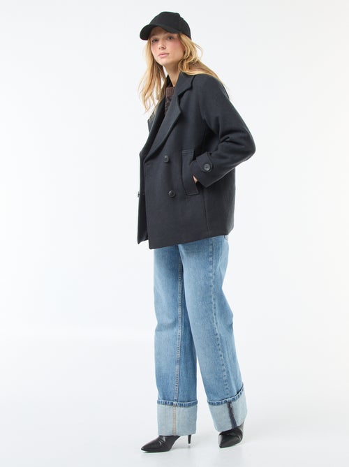 Abrigo corto tipo lanilla - Kiabi