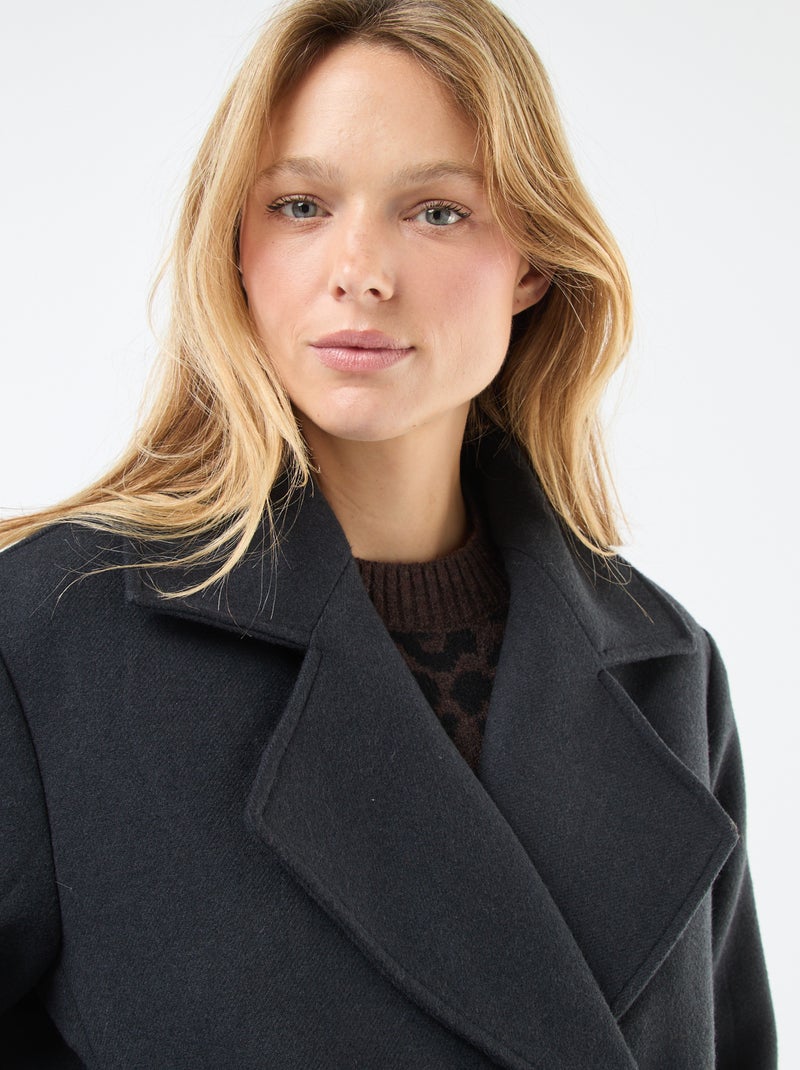 Abrigo corto tipo lanilla Azul - Kiabi