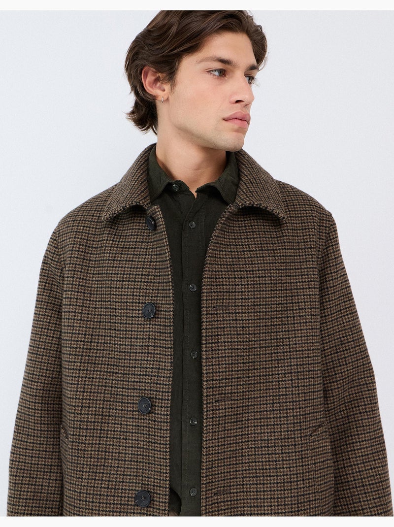 Abrigo de cuadros, mo fashion Beige - Kiabi