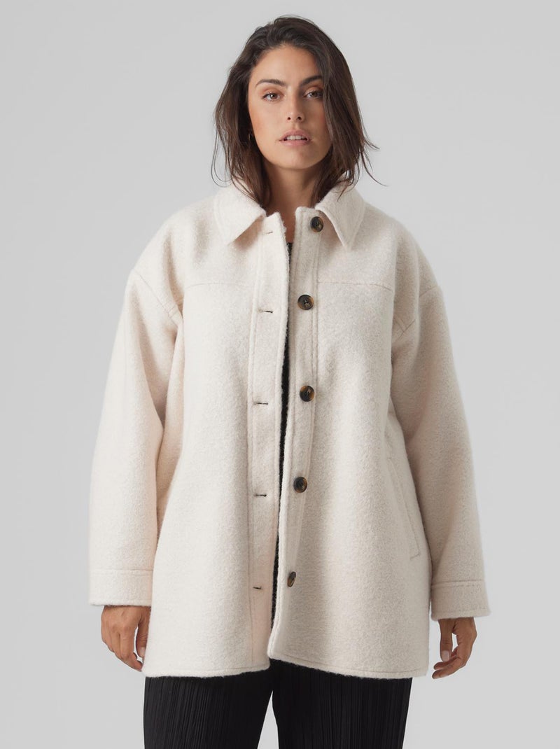 Abrigo de fieltro 'Vero Moda Curve' beige - Kiabi