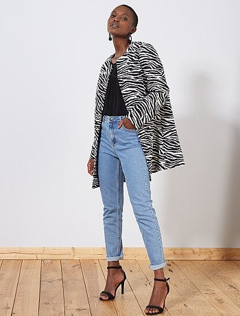 Abrigo de jacquard con motivo de 'cebra' - Kiabi