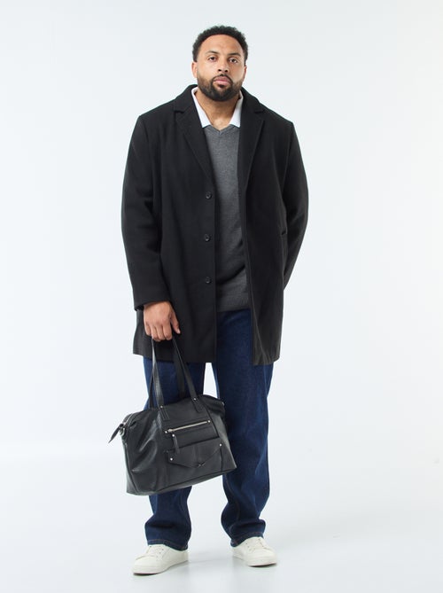 Abrigo de lana con cuello sastre - Kiabi