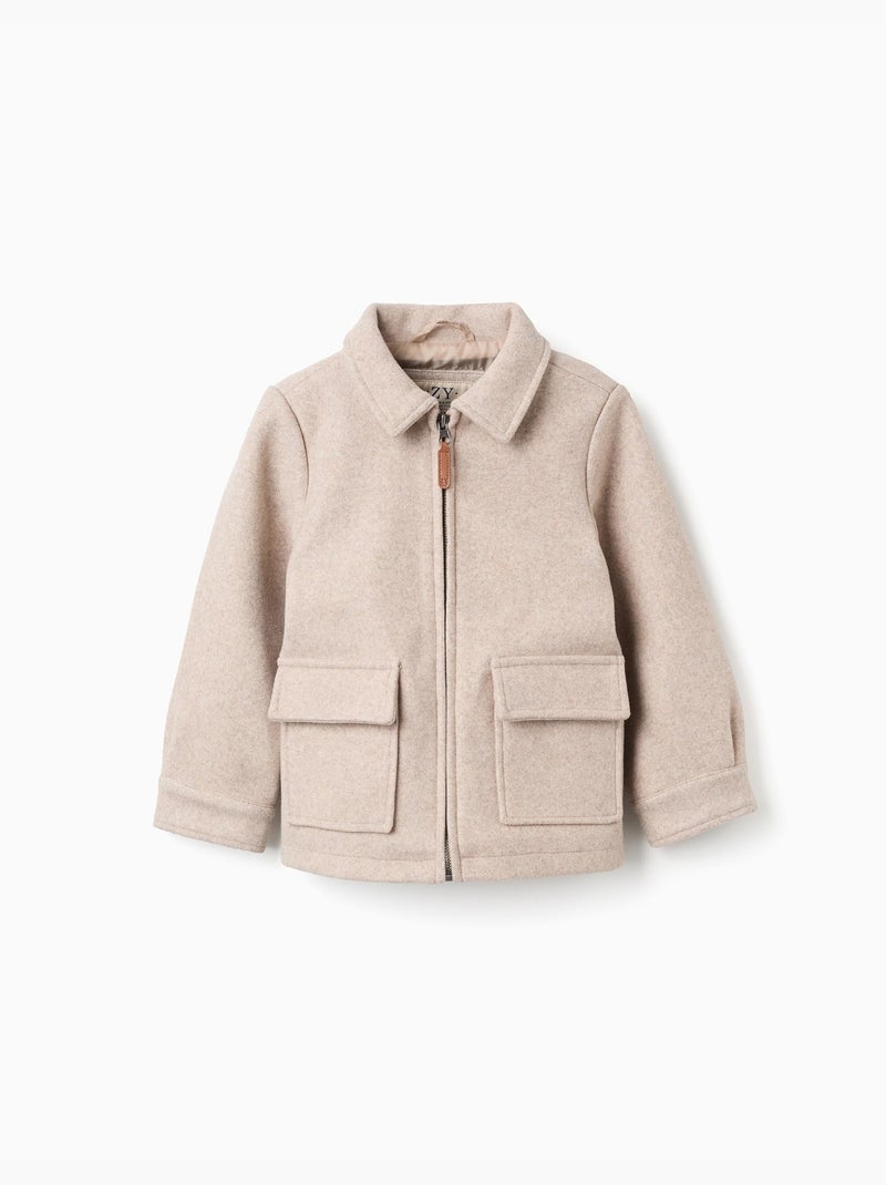Abrigo de lana, elegante, práctico Beige claro - Kiabi