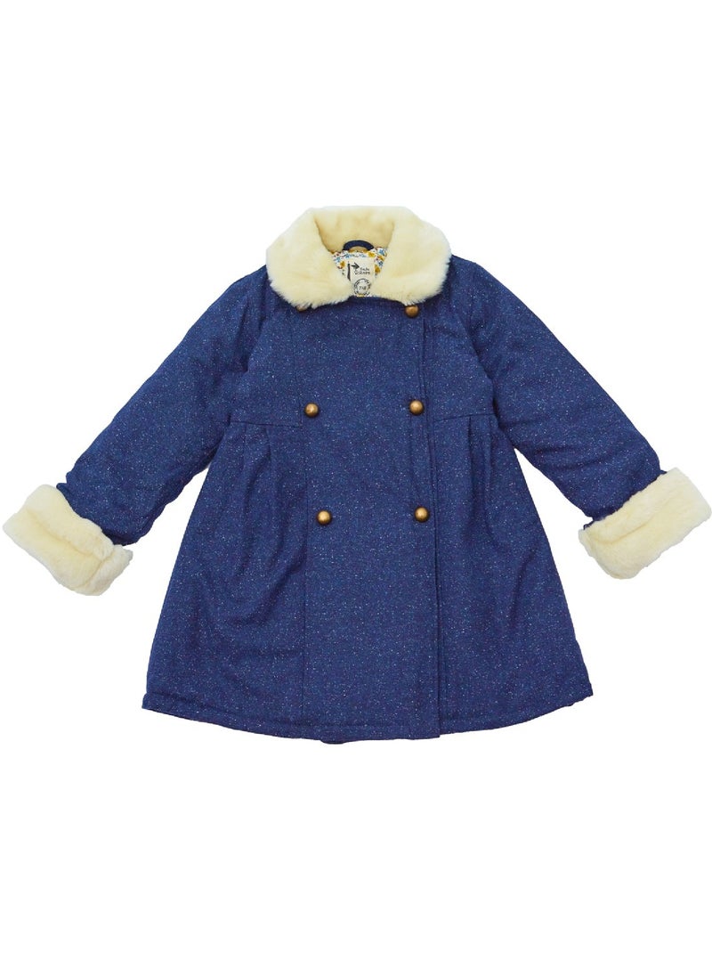 Abrigo de Lana Tweed Azul Marino para Niña | Pelo Sintético | ANOUSHKA Azul marino - Kiabi