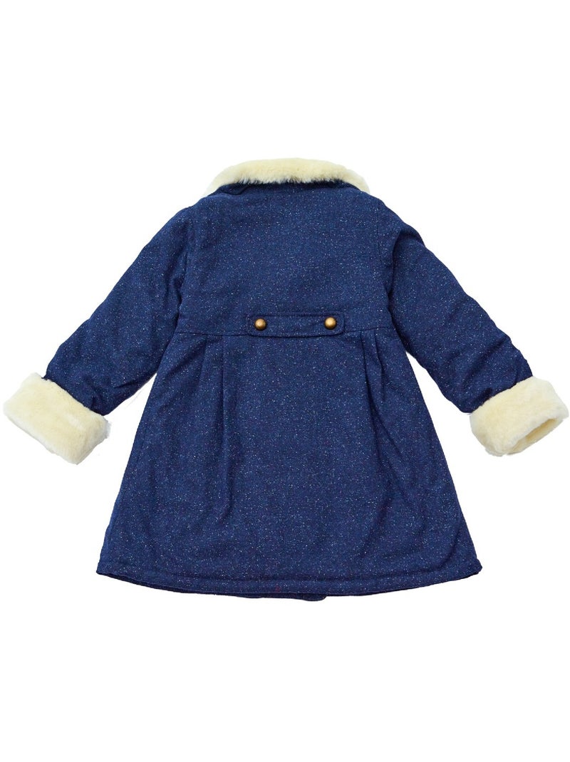 Abrigo de Lana Tweed Azul Marino para Niña | Pelo Sintético | ANOUSHKA Azul marino - Kiabi