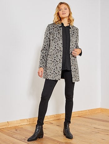 Abrigo de leopardo efecto lana - Kiabi