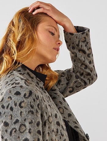 Abrigo de leopardo efecto lana - Kiabi