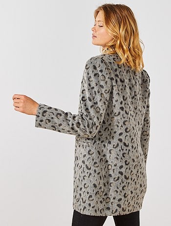 Abrigo de leopardo efecto lana - Kiabi