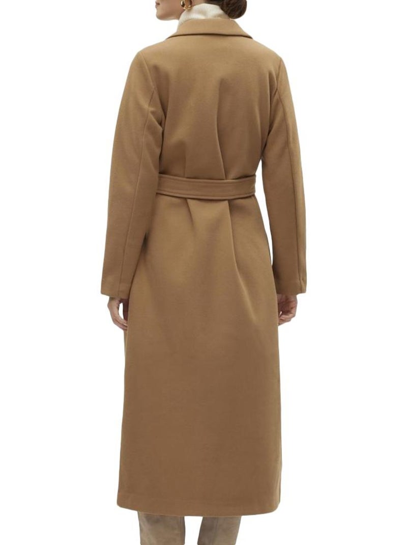 Abrigo de mujer vero moda Marrón capuchino - Kiabi
