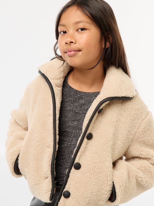 Abrigo de pelo sintético con abertura a presión - Kiabi