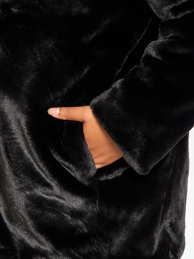 Abrigo de pelo 'Vero Moda' negro - Kiabi - 50.00€