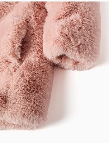 Abrigo de peluche con capucha y forro