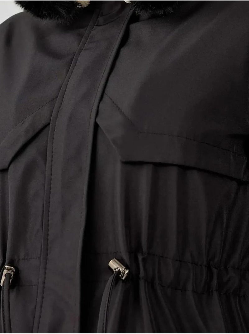 Abrigo de piel sintética con capucha bdart Negro - Kiabi