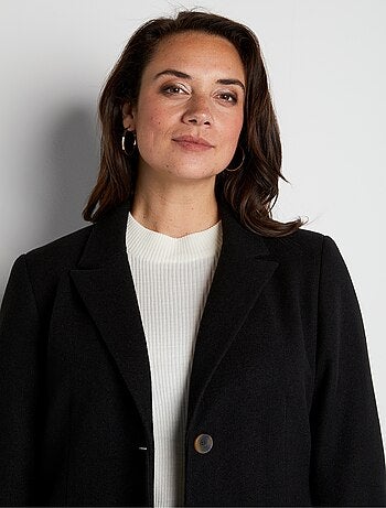 Abrigo efecto lana con cuello sastre - Afibel