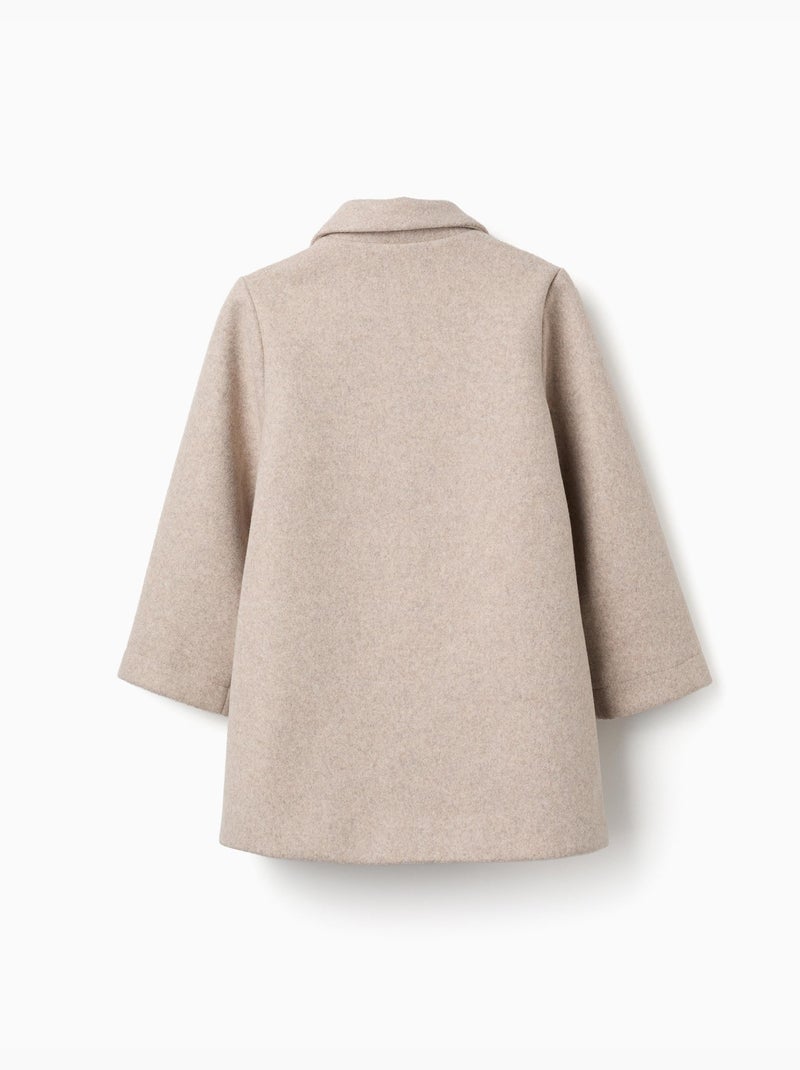 Abrigo efecto lana con forro b&s Beige claro - Kiabi