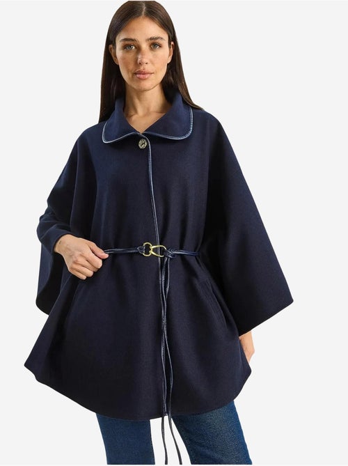 Abrigo extragrande de mezcla de lana texturizada con cuello de chaqueta lucci - Kiabi
