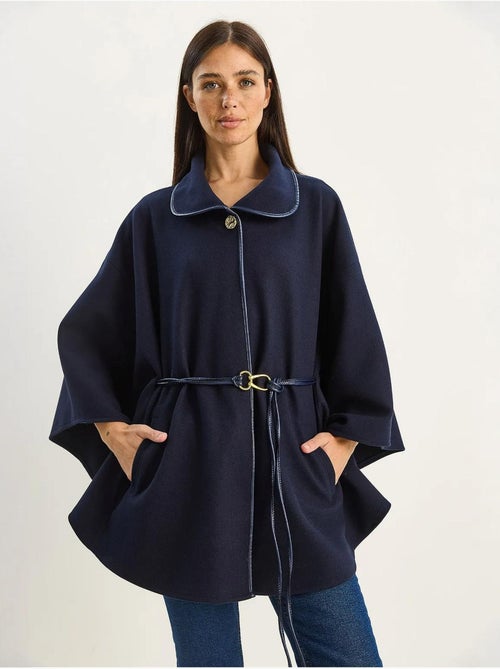 Abrigo extragrande de mezcla de lana texturizada con cuello de chaqueta lucci - Kiabi