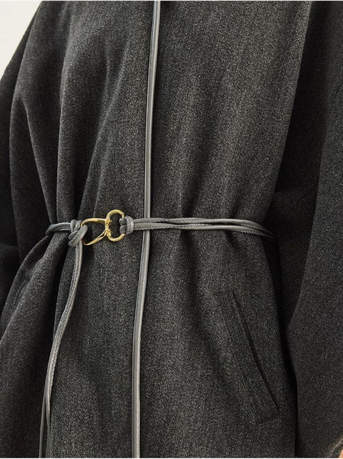Abrigo extragrande de mezcla de lana texturizada con cuello de chaqueta lucci - Kiabi