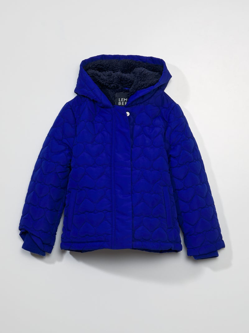 Abrigo forrado con capucha AZUL - Kiabi