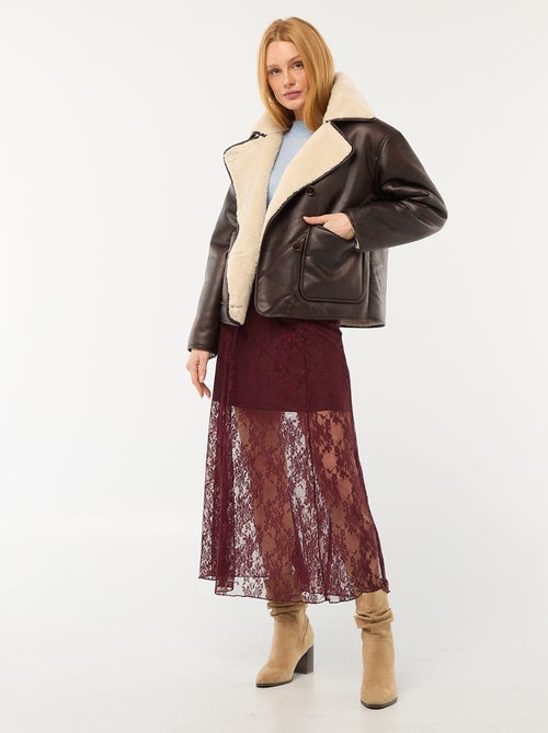 Abrigo forrado estilo aviador - Kiabi