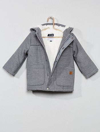 Abrigo grueso con forro de borreguito - Kiabi