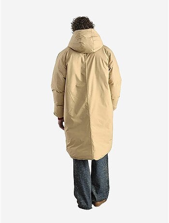 Abrigo largo acolchado con capucha y bolsillos para hombre de giesto