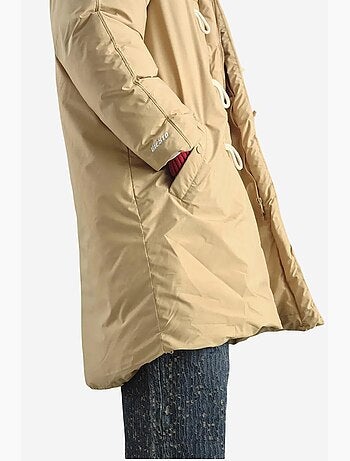 Abrigo largo acolchado con capucha y bolsillos para hombre de giesto