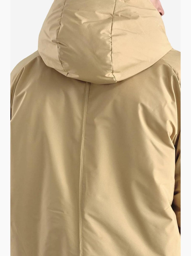 Abrigo largo acolchado con capucha y bolsillos para hombre de giesto Beige arcilla - Kiabi