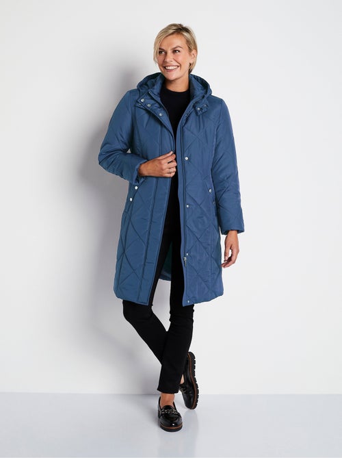 Abrigo largo acolchado de invierno con capucha. - Afibel - Kiabi