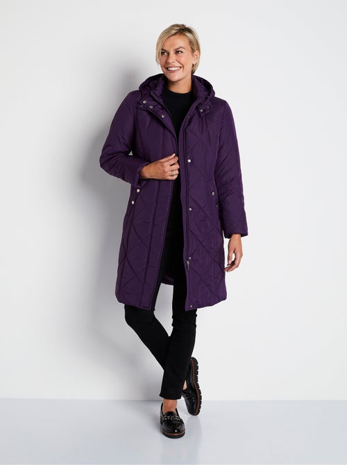 Abrigo largo acolchado de invierno con capucha. - Afibel - Kiabi