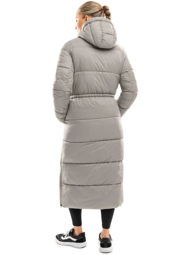 Abrigo largo acolchado mujer lifestyle mujer hemisphere Blanco Gris - Kiabi