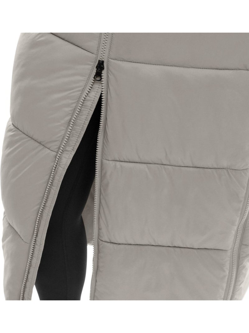 Abrigo largo acolchado mujer lifestyle mujer hemisphere Blanco Gris - Kiabi