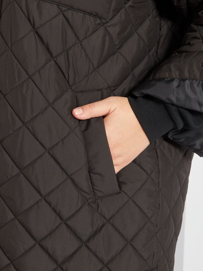 Abrigo largo acolchado negro - Kiabi - 35.00€