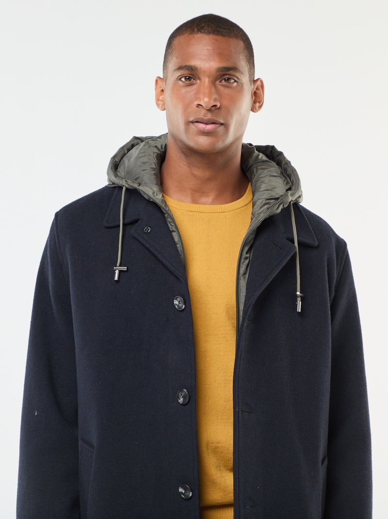 Abrigo largo cálido y elegante Azul - Kiabi