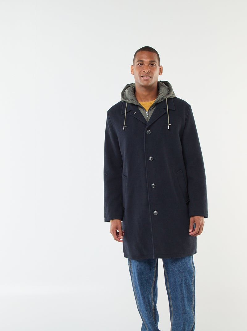 Abrigo largo cálido y elegante Azul - Kiabi