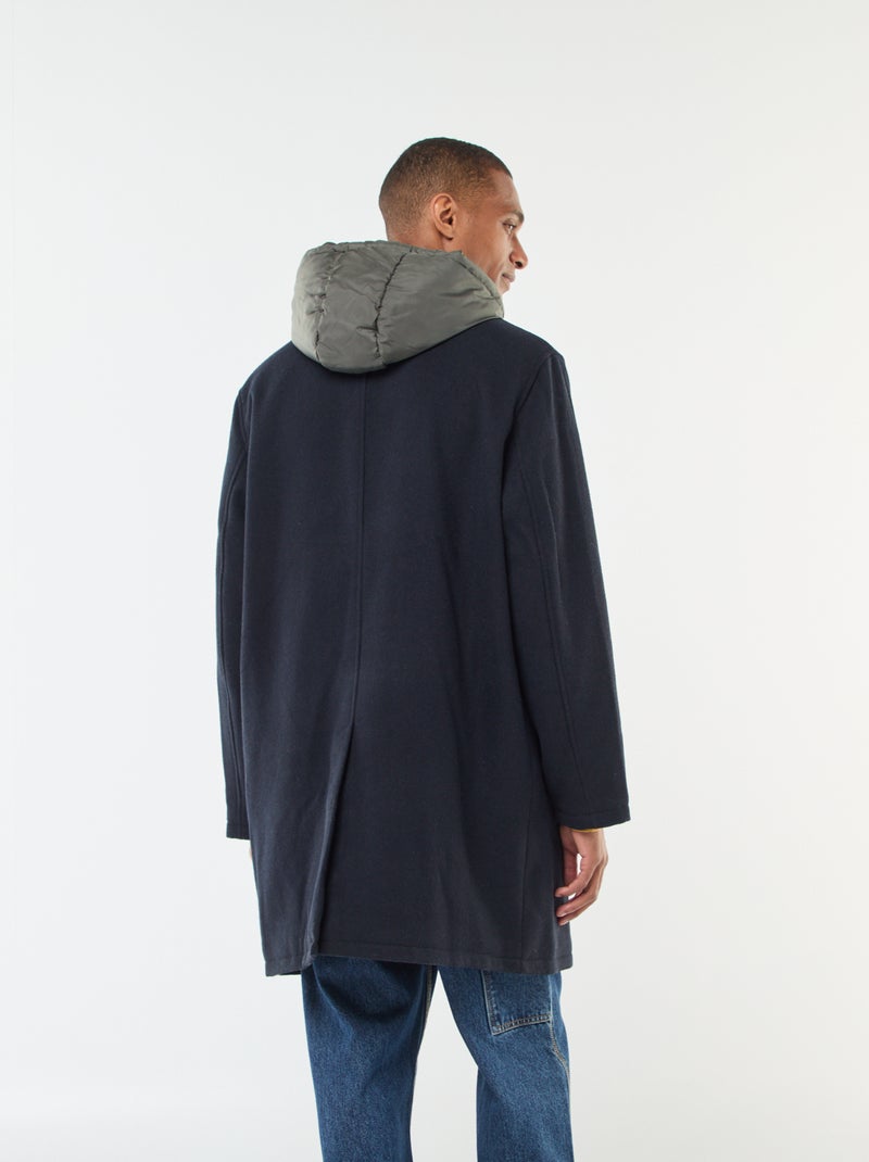 Abrigo largo cálido y elegante Azul - Kiabi