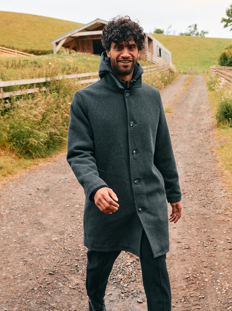 Abrigo largo cálido y elegante Gris - Kiabi