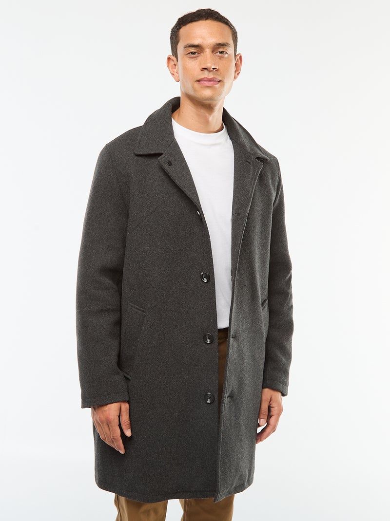 Abrigo largo cálido y elegante Gris - Kiabi