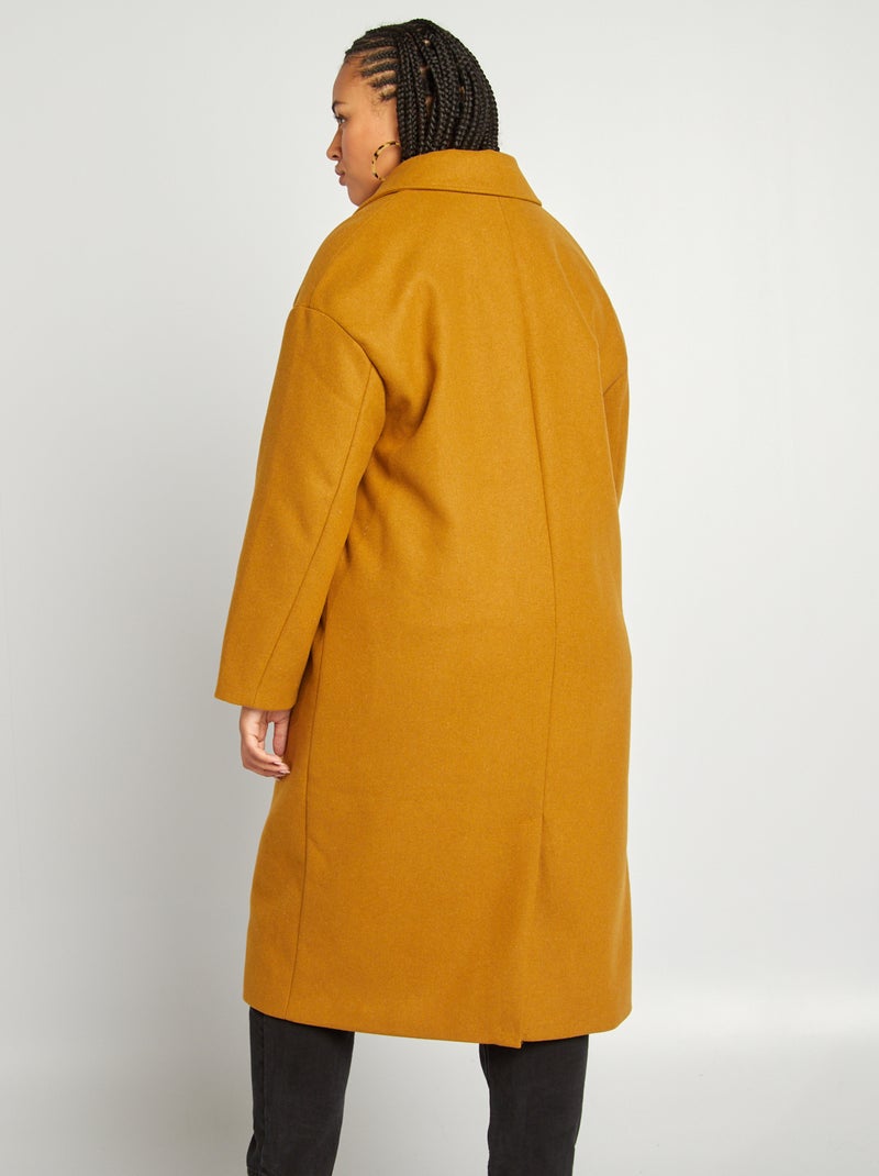 Abrigo largo con doble botonadura MARRON - Kiabi