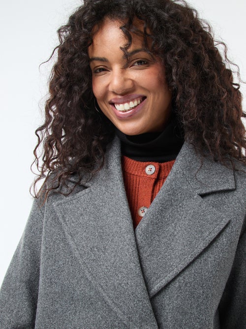 Abrigo largo de imitación de lana - Kiabi