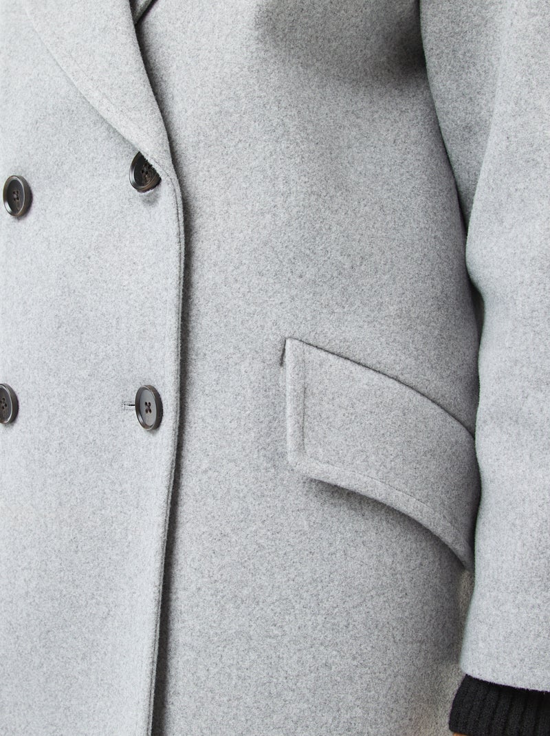 Abrigo largo de imitación de lana Gris - Kiabi